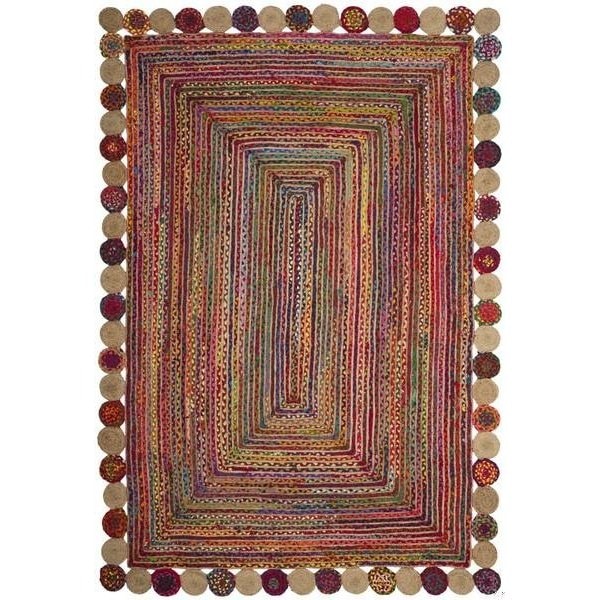 Safavieh Cape Cod Hand Woven Round Area RugRed & Multi Color 7 x 7 ft. CAP201A-7R - main